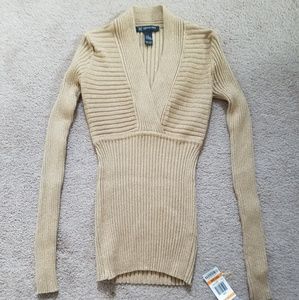 I.N.C. Petite gold cross over sweater Small